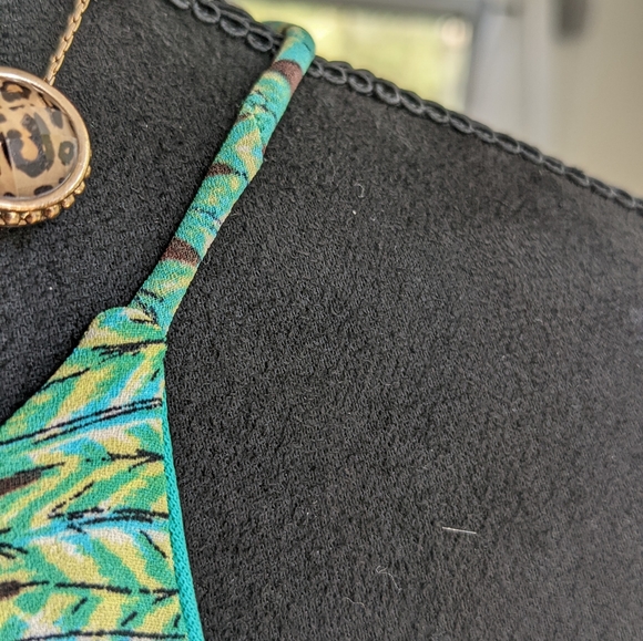 GREEN TRAPEZE DRESS size S - Picture 6 of 15